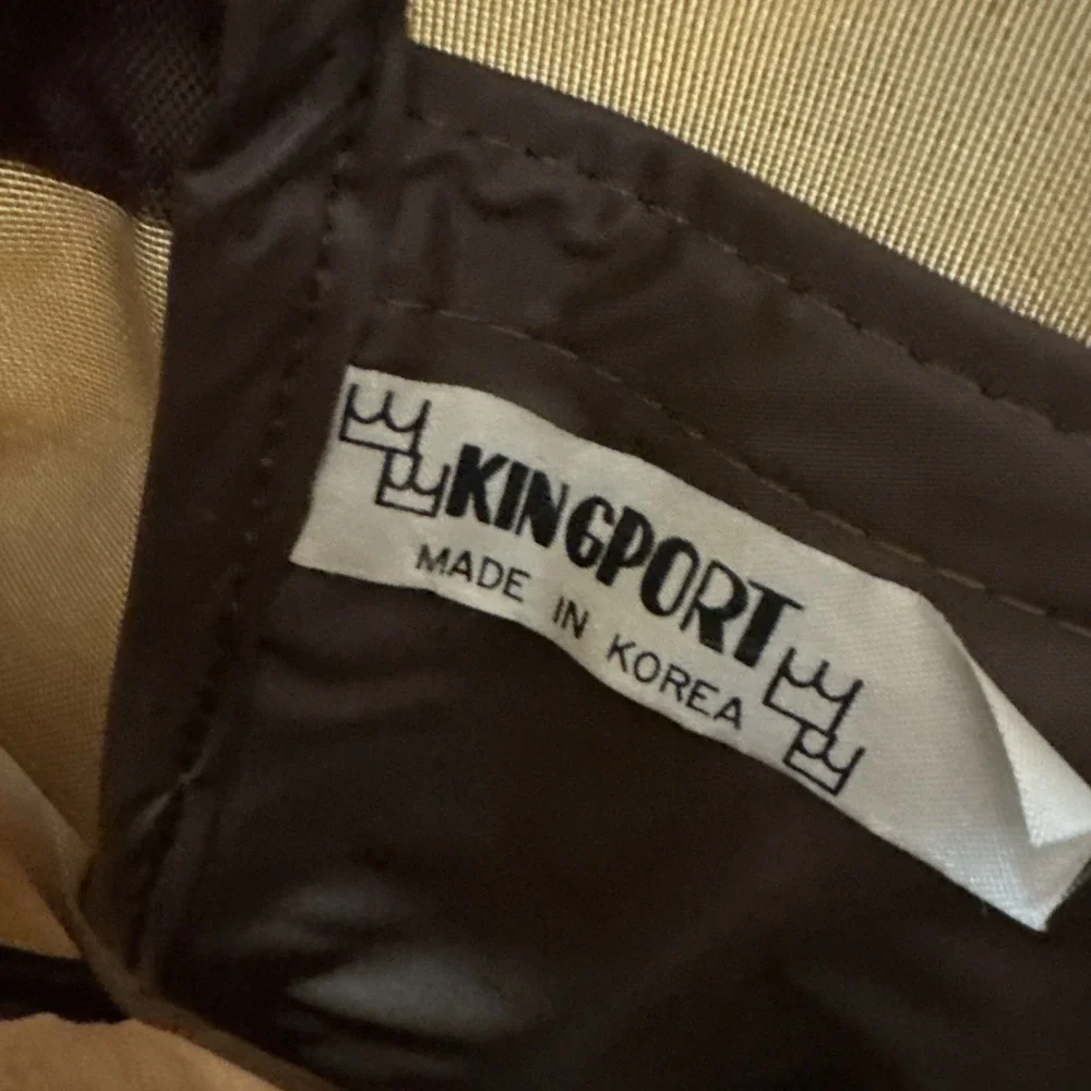 Vintage Kingport Brown Nylon Travel Duffel Bag Carry On Korea 19x14 Flaw